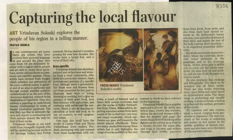 Prayag Shukla (Reporter), Capturing the Local Flavour, 2009, Newspaper Clipping