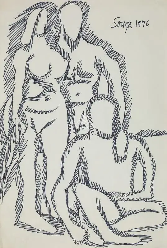 F.N. Souza (Artist), Untitled, 1976, Drawing