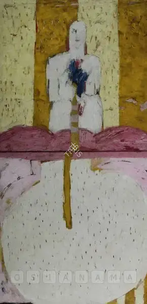 Anjum Singh (Artist), Broken Yellow Line, 1999, Painting
