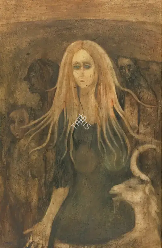 Anjolie Ela Menon (Artist), Untitled (Madonna Of Merriweather Road), 1976, Painting