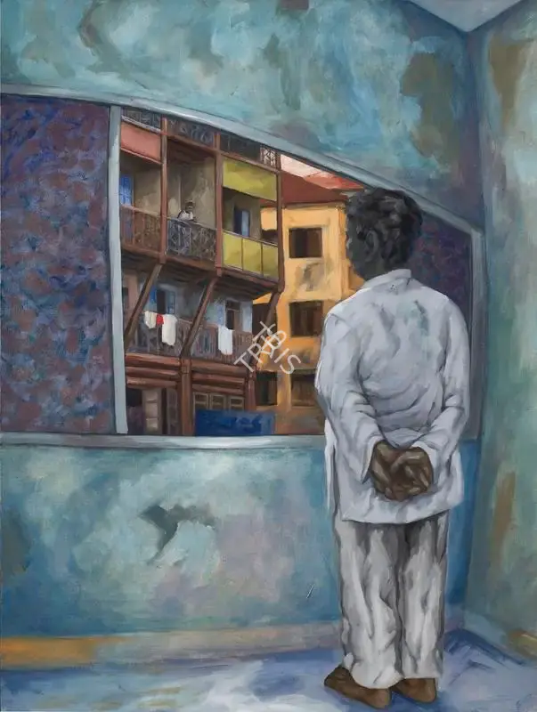 Patwardhan, Sudhir (Artist). Inside (Window), 2009 | Painting, Ch.NeY/12.09.18, 2018 · Christie's