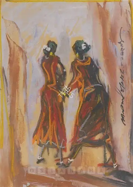 Gopal Ghose (Artist), Santhal Women, 1956, Drawing