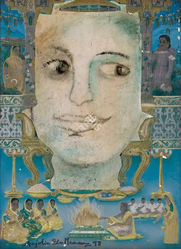 Anjolie Ela Menon (Artist), A Certain Smile, 1998, Painting