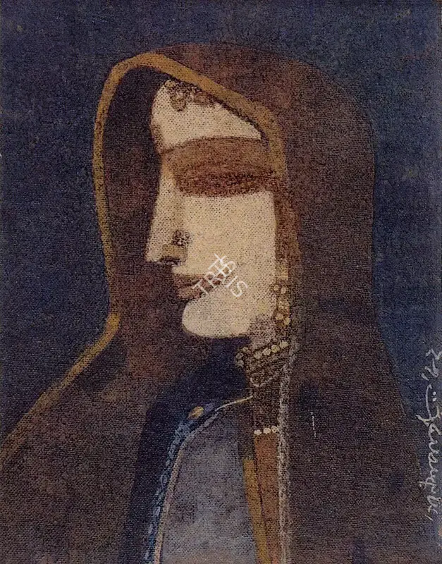 Ganesh Pyne (Artist), Meera Bai, 1982, Painting