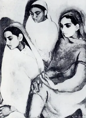 Amrita Sher-Gil (Artist), The Three Girls, 1935, Painting