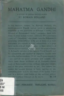 Romain Rolland (Author), Mahatma Gandhi, 1923, Authored Antiquarian Book