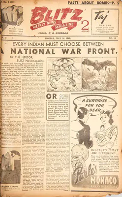 R.K. Karanjia (Editor), Blitz, 1942, Magazine