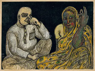 Chowdhury, Jogen (Artist). Untitled, 1990 | Painting, AG.Onl/24.06.22, 2022 · Asta Guru