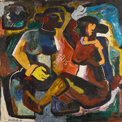 M.F. Husain (Artist), Marathi Women, 1950, Painting