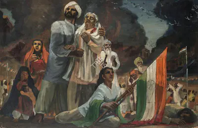 Chittaprosad (Artist), Massacre, 1952, Painting