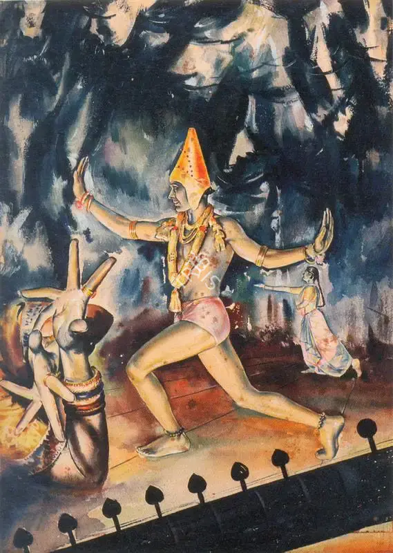 Anna Molka Ahmed (Artist), Bengali Temple Dancers, Painting