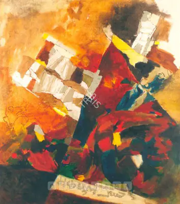 Husain, M.F. (Artist). Untitled, 1984 | Painting, Ch.NeY/19.09.02, 1984