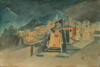 Tagore, Gaganendranath (Artist). Swarnapuri Dvarika Series, c.1925 | Painting, 2022 · DeRivaz & Ives
