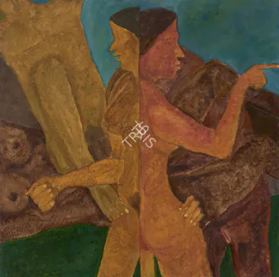 Shamshad Husain (Artist), Untitled (Figures), 1990, Painting