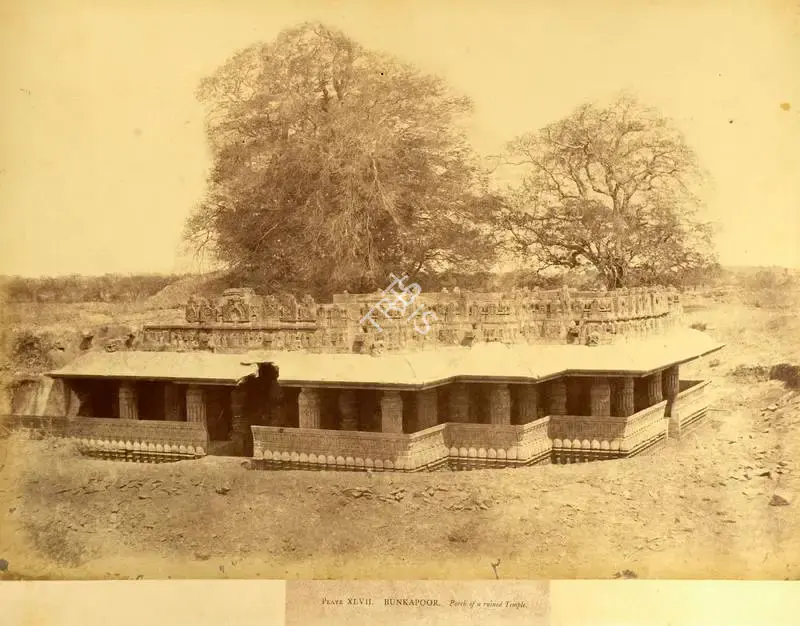 William Henry Pigou (Photographer), Bunkapoor. Porch of a ruined Temple, Antiquarian Photograph