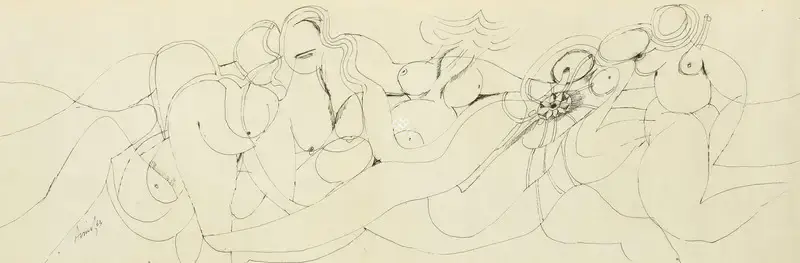 Avinash&nbsp;Chandra (Artist), Untitled (Figures), 1963, Drawing