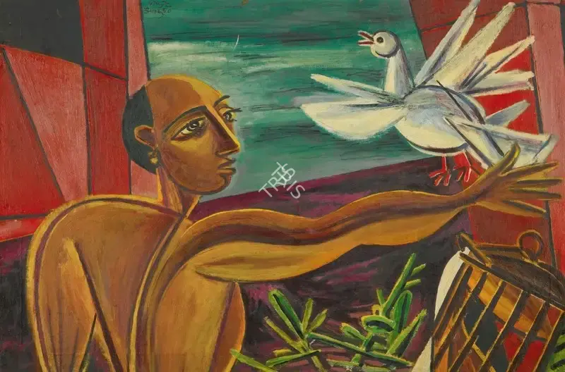 George Keyt (Artist), Untitled (Peace), 1950, Painting