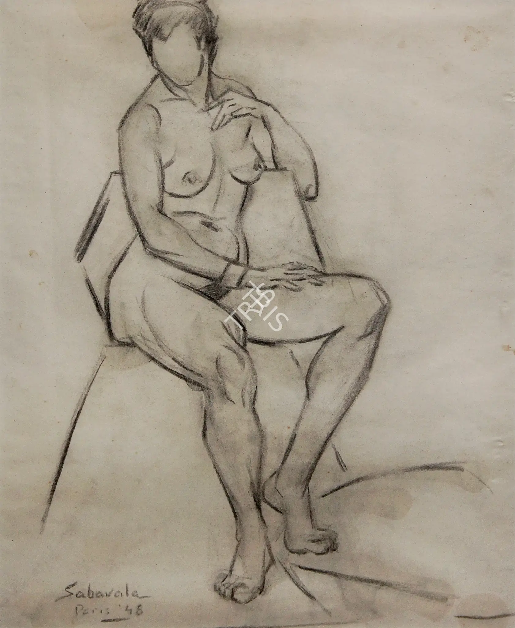 Jehangir Sabavala (Artist), Untitled, 1948, Drawing