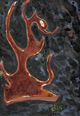 Rabindranath Tagore (Artist), Fantastic Figure, 1933, Painting