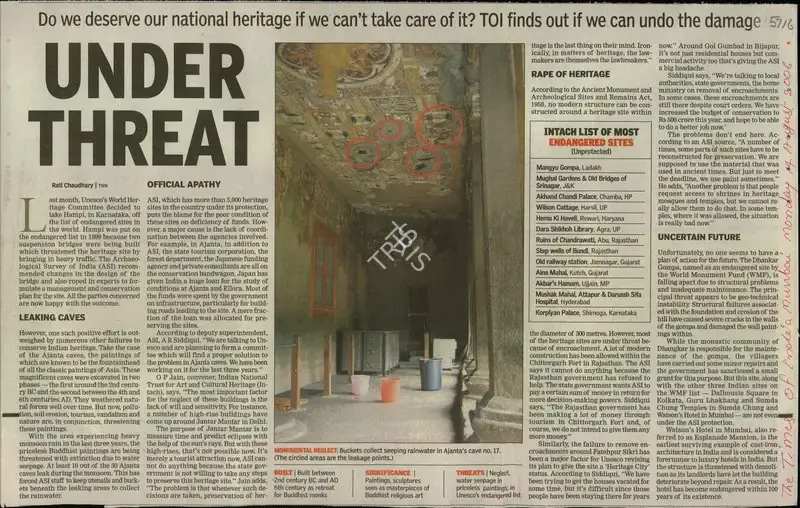 Rati Chaudhary (Reporter), Under Threat, 2006, Newspaper Clipping