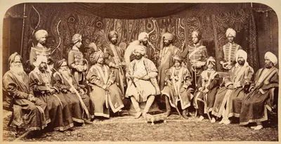 John Burke (Photographer), The Late Maharajah and Suite, 1878, Antiquarian Photograph