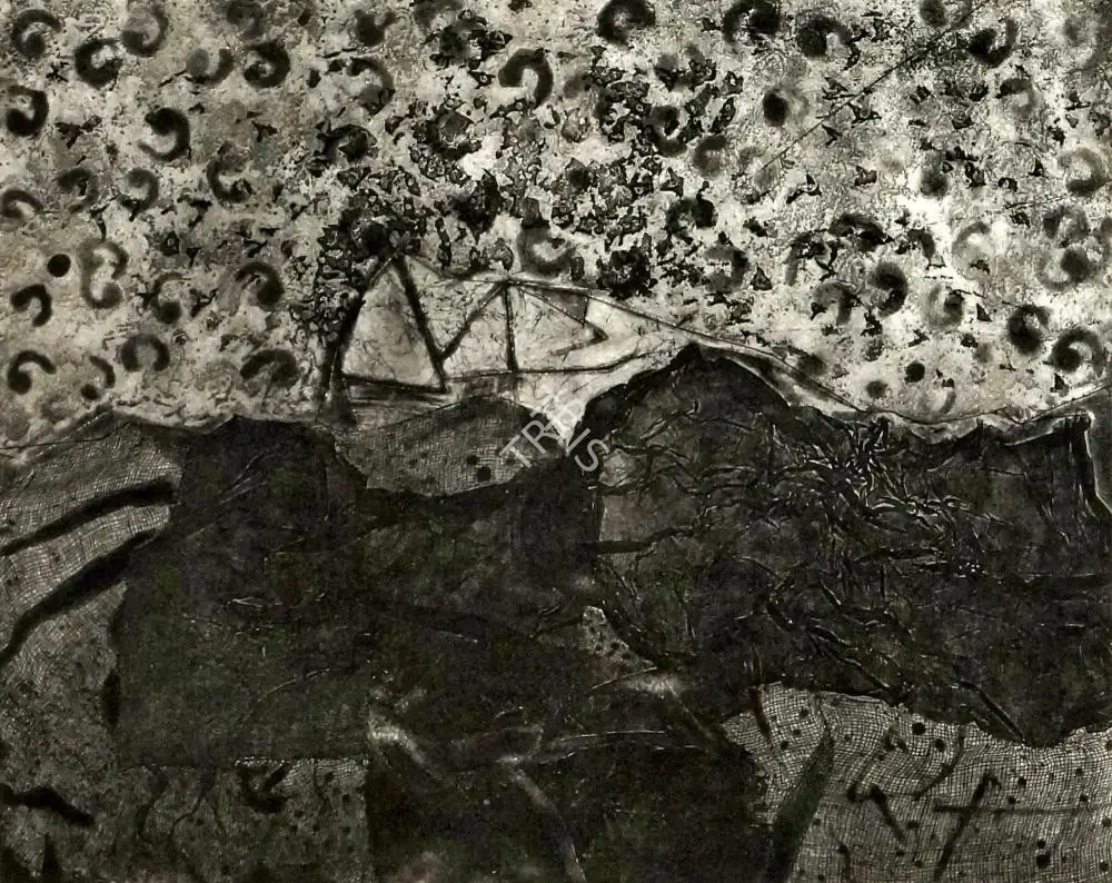 Pinaki Barua (Artist), Decorative Sky, 2006, Graphic Art