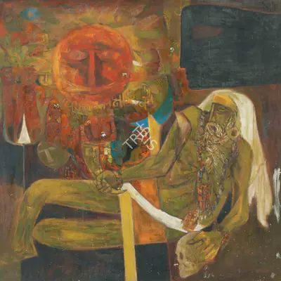 Arup Das (Artist), Untitled (Sadhu), 1970, Painting