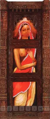 Anjolie Ela Menon (Artist), Waiting At The Window, 1999, Painting