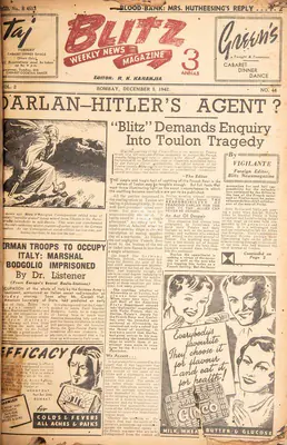 R.K. Karanjia (Editor), Blitz, 1942, Magazine