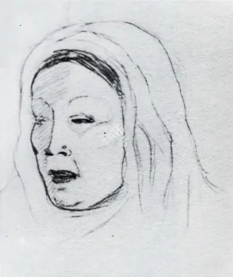 Amrita Sher-Gil (Artist), Pencil Drawing of Sweeper, 1926, Drawing