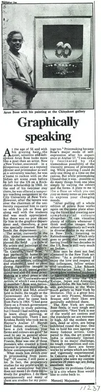 Manasij Majumder (Writer), Graphically Speaking, Newspaper Clipping