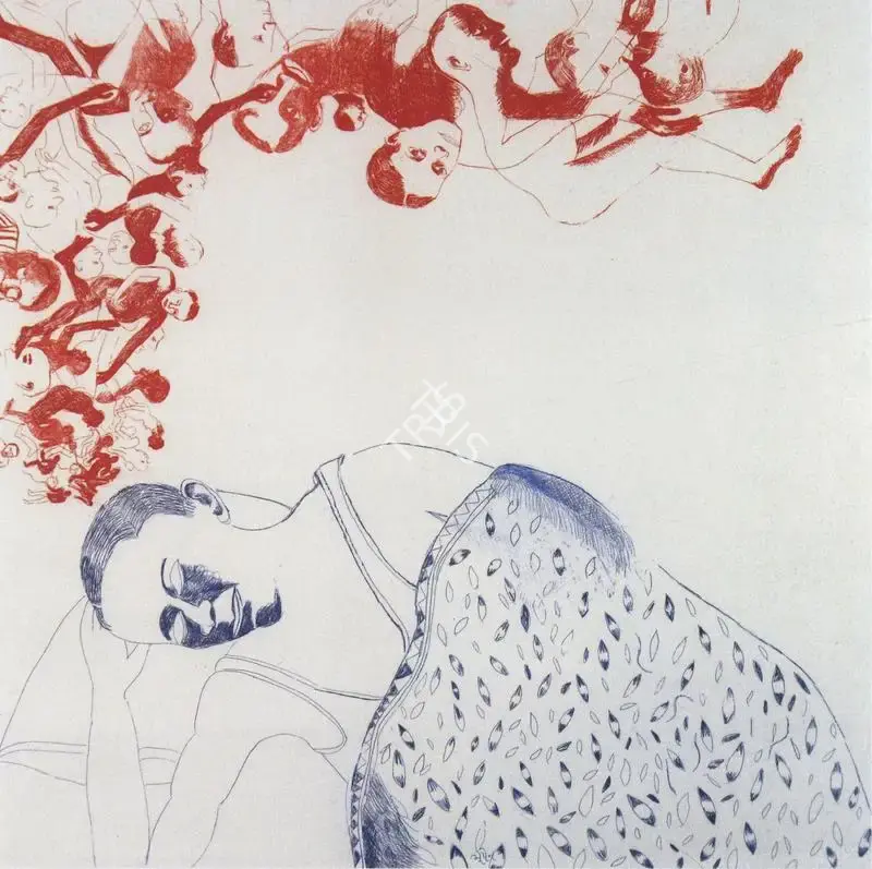Khakhar, Bhupen P. (Artist). Dream. Etching on Paper, 1977 | Bhupen Khakhar, 2016 | Drawing | FineArts | 00149676