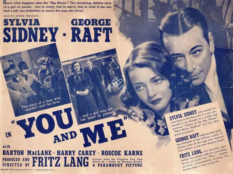 Fritz Lang (Producer), You and Me, 1938, Handbill