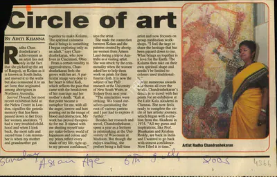 Aditi Khanna (Reporter), Circle of Art, 2003, Newspaper Clipping