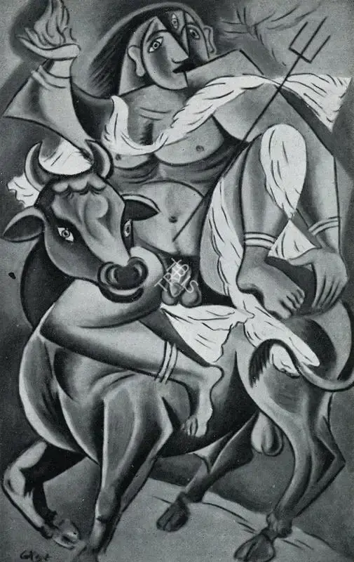 George Keyt (Artist), Maheswara, 1938, Painting