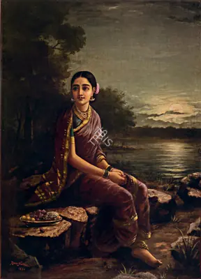 Raja Ravi Varma (Artist), Radha in the Moonlight, 1890, Painting