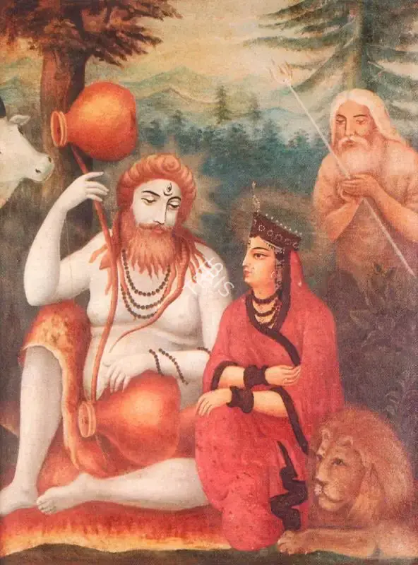Bengal School (Artist), Shiva and Parvati with a Cow, 1910, Painting