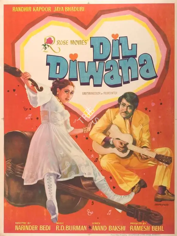 Ramesh Behl (Producer), Dil Diwana, 1974, Full Sheet Poster