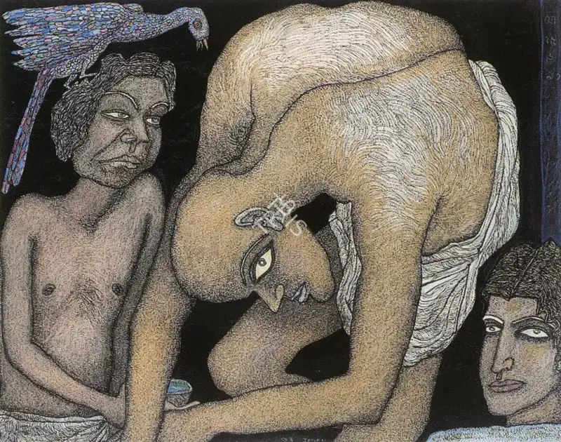 Jogen Chowdhury (Artist), Situation II, 1991, Painting
