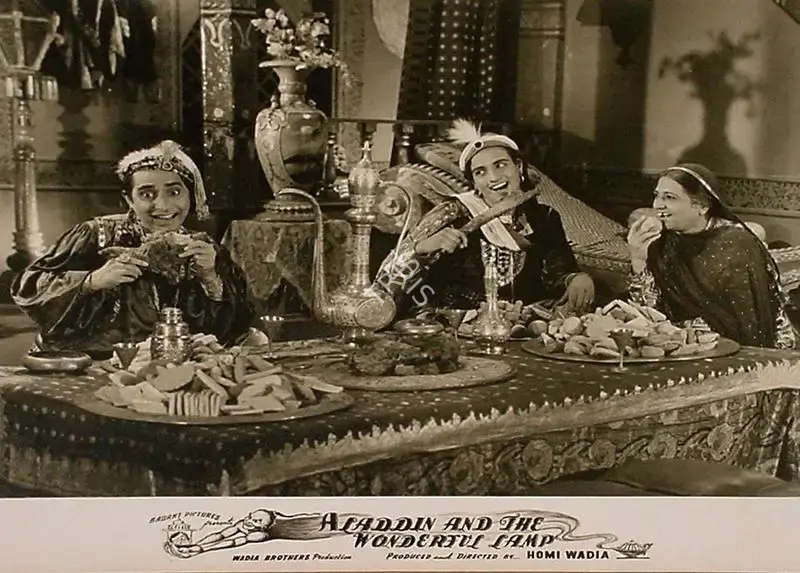 Anant Wadadeker (Cinematographer), Aladdin Aur Jaadui Chiraag, 1952, Lobby Card
