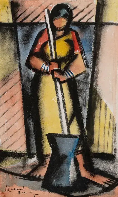 Qamarul Hassan (Artist), Untitled, 1957, Painting