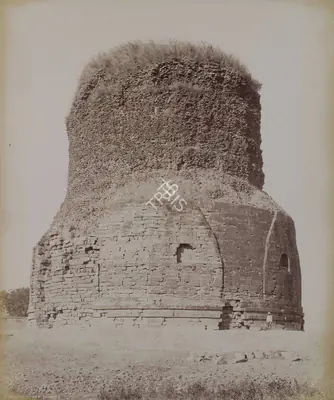 Samuel Bourne (Photographer), Bhuddist Tower Sarnath, Benares, 1865, Antiquarian Photograph