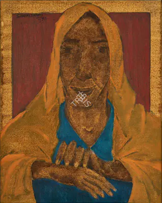 Shamshad Husain (Artist), Untitled (Woman), 1991, Painting