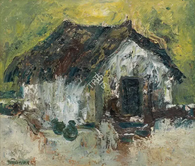 A.A. Almelkar (Artist), Hut, 1964, Painting