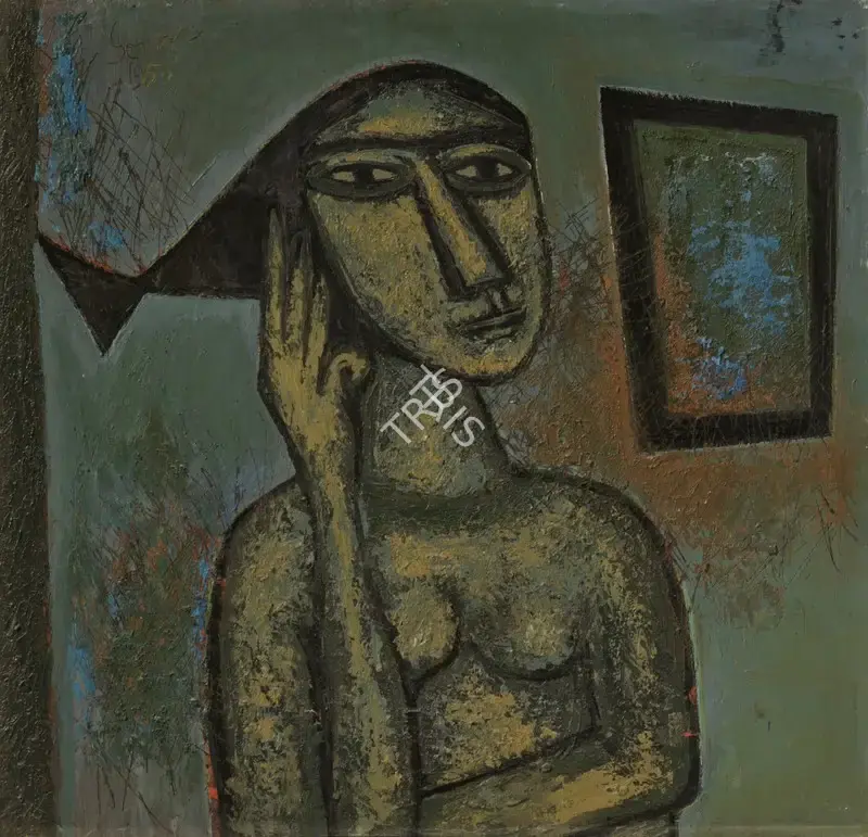 Souza, F.N. (Artist). Untitled (Woman and Mirror), 1952 | Painting, Ch.NeY/19.03.25, 2025 · Christie's