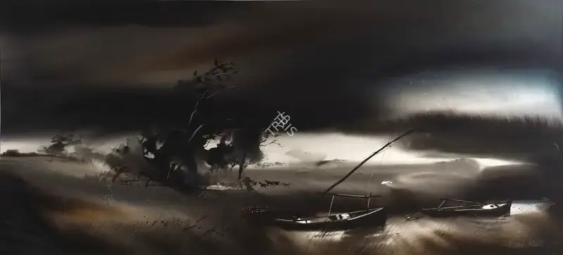 Paresh Maity (Artist), Storm Over Sky Series, 1997, Painting