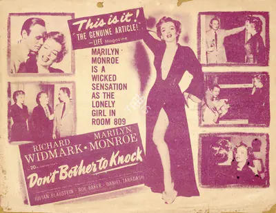 Roy Ward Baker (Director), Don't Bother to Knock, 1952, Handbill