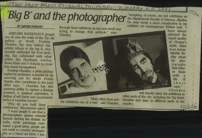 Satish Purohit (Reporter), Big B' and the Photographer, 2003, Newspaper Clipping