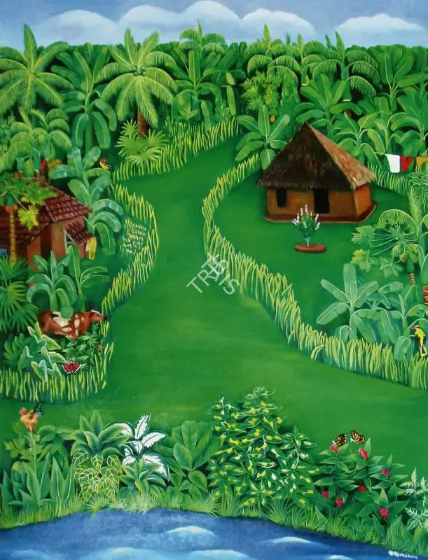 Murli Nagapuzha (Artist), My Village, Painting