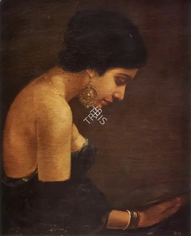 Hemendranath Mazumdar (Artist), Profile of a Lady, Painting